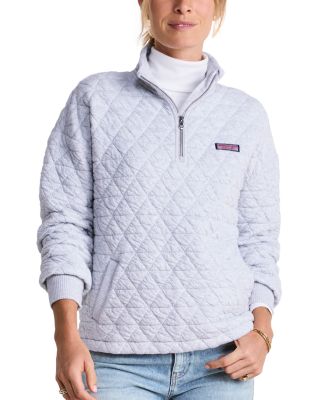 Quilted Quarter Zip Sweatshirt