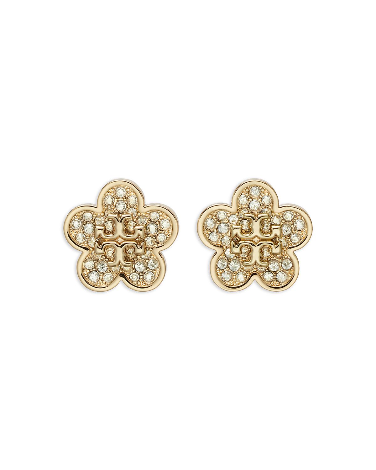 Tory Burch Kira Pave Flower Stud Earrings
