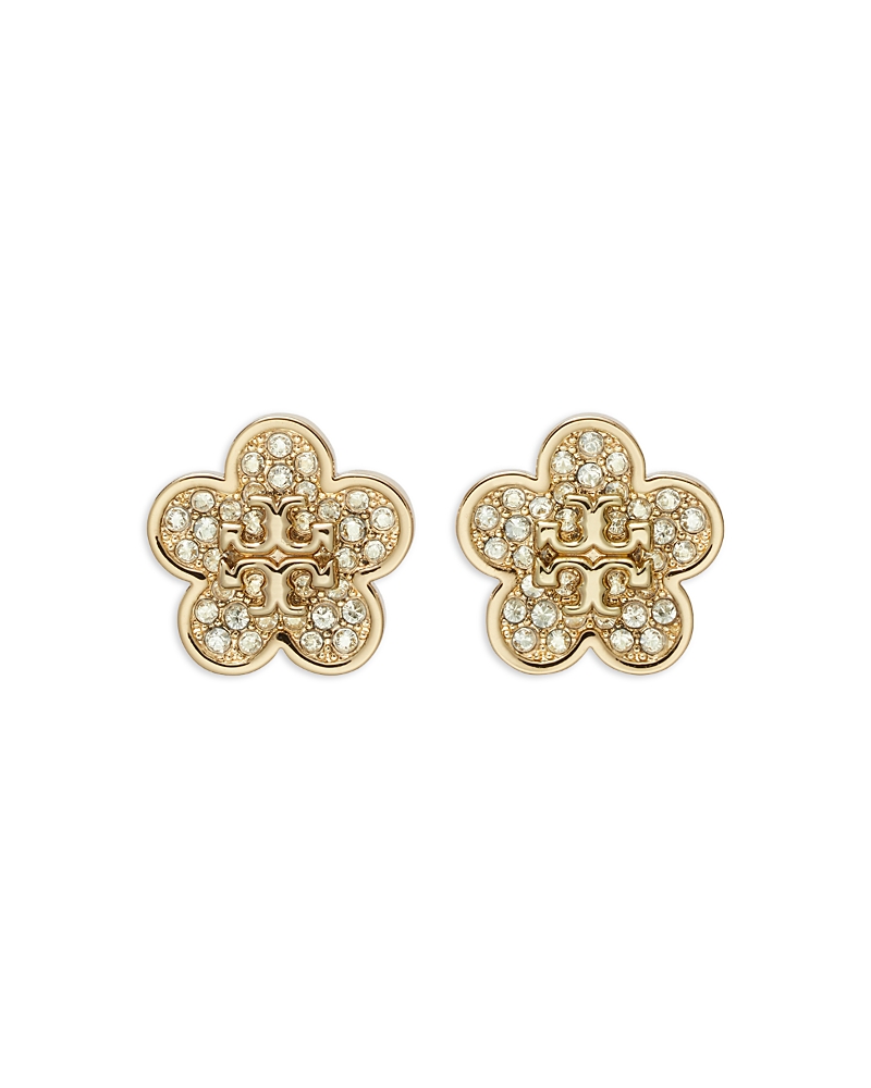 Tory Burch Kira Pave Flower Stud Earrings