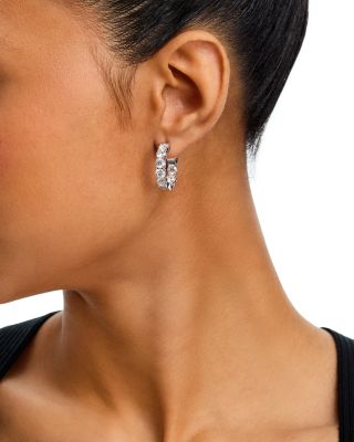 Luxe Collection Certified Lab Grown Diamond Inside Out Hoop Earrings in 14K White Gold, 6.0 tcw