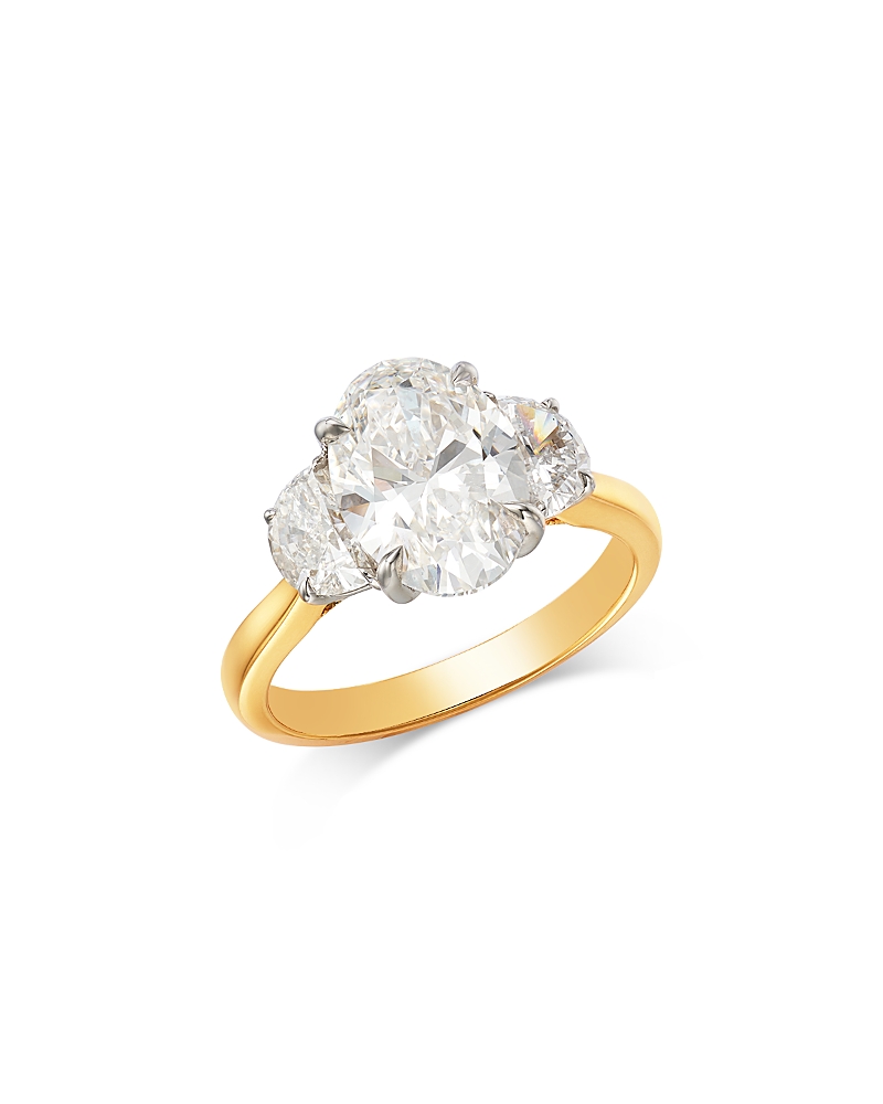Bloomingdale's Fine Collection Luxe Collection Certified Lab Grown Diamond Oval Engagement Ring in 18K Yellow Gold, 4.0 tcw