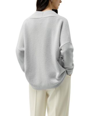  Boucle Knit Silk Cashmere Wrap Cardigan