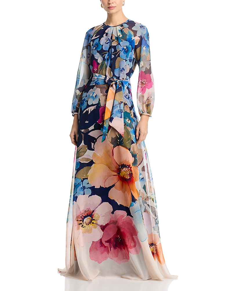 Teri Jon by Rickie Freeman Chiffon Maxi Dress