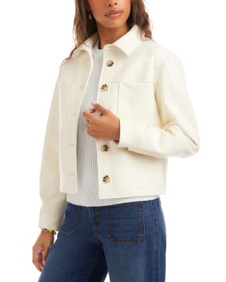 Faux Leather Cropped Jacket 