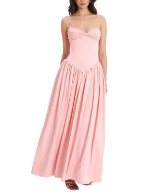  Najwa Ruched Breast Drop Waist Maxi Dress