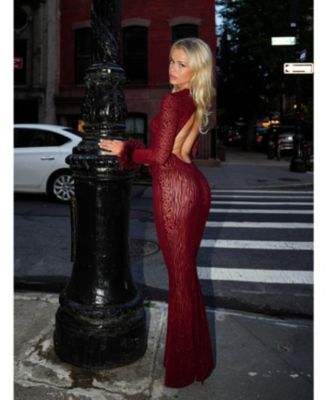  Patricia Leopard Burnout Velvet Mesh Maxi Dress