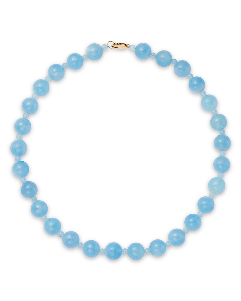 Bloomingdale's Fine Collection Milky Aquamarine Beaded Collar Necklace in 14K Yellow Gold, 18