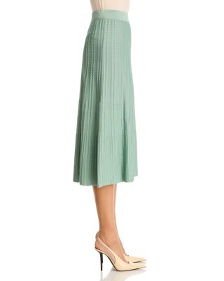 Scalloped Rib Knit A Line Skirt