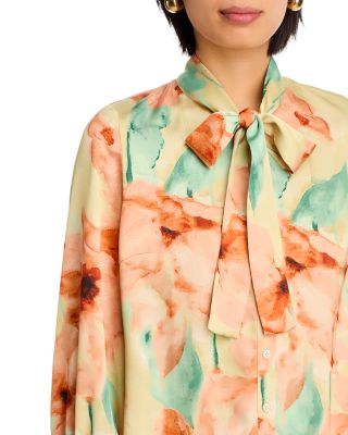 Floral Print Crepe de Chine Blouse