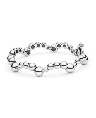 Sterling Silver Caviar Bubbly Beaded Scallop Bracelet