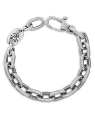 Men's Sterling Silver Artisan Oval Link 25th Anniversary Chain Bracelet