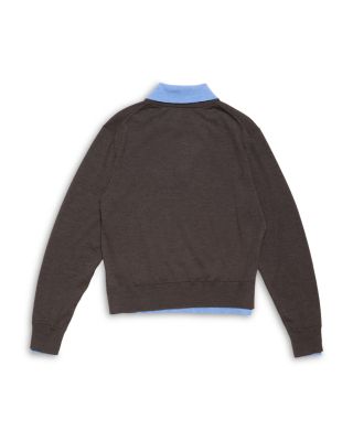 Wool Layered Polo Sweater