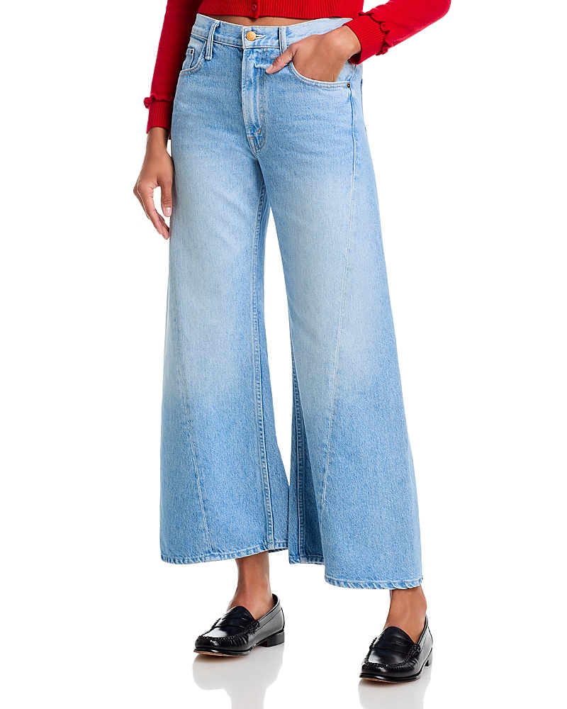 Mother Lil Lemon Twist Sneak High Rise Wide Leg Jeans in Munchies
