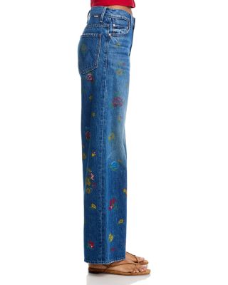 The Rerun Zip Sneak High Rise Jeans in Field of Flowers