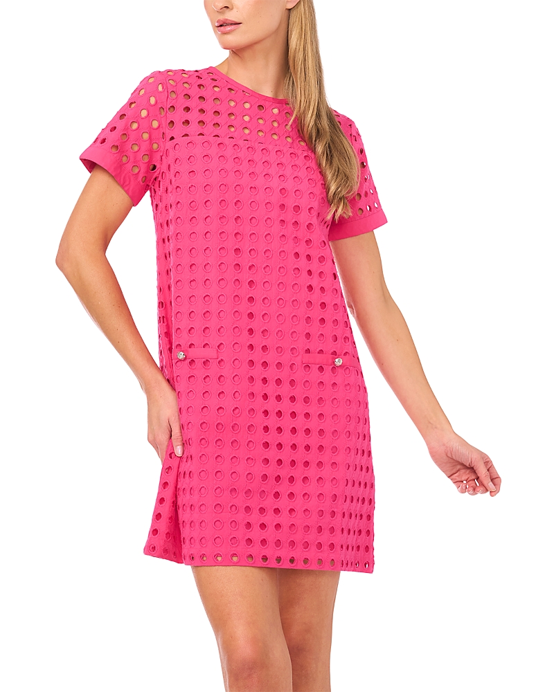 CeCe Circle Eyelet Shift Dress