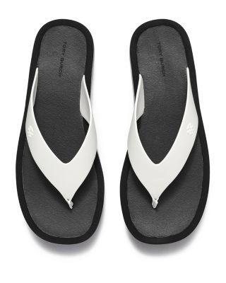 Women's Leather Platform Flip Flops