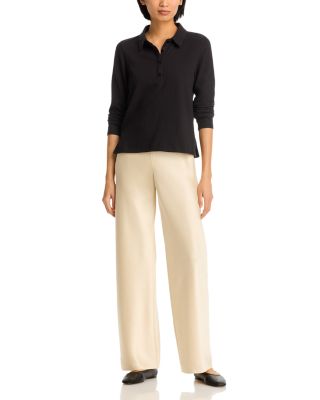 Crinkled Jersey Slim Henley Top