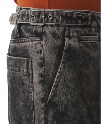 Loose Fit Denim Pants in Black Wash