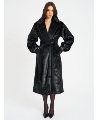  Yahia Long Faux Mink Coat
