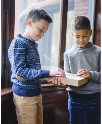 Boys&#39; Organic Long Sleeve Henley Pullover Sweater with Elbow Patches - Little Kid, Big Kid