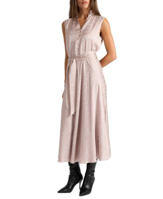 Nirva Sleeveless Dress in Tonal Floral Jacquard