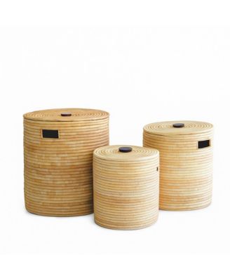 Malawi Basket with Wooden Handle, 15"