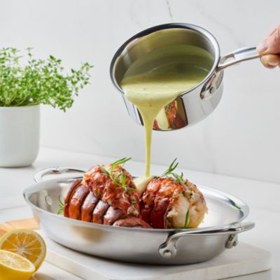 ProBond Luxe 0.75-Qt. Polished Professional Clad Stainless Steel Butter Warmer