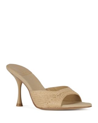 Women's Raffia High Heel Mules