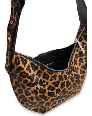Sia Curved Calf Hair Shoulder Bag