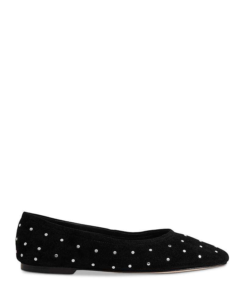 Whistles Women's Karina Suede Stud Ballet Flats