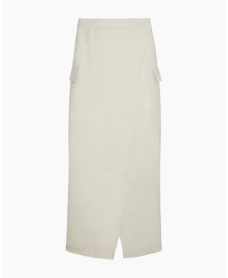  Linen Utility Wrap Maxi Skirt