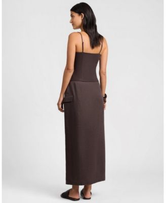  Linen Utility Wrap Maxi Skirt