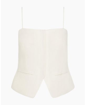  Air Linen Straight Neck Top