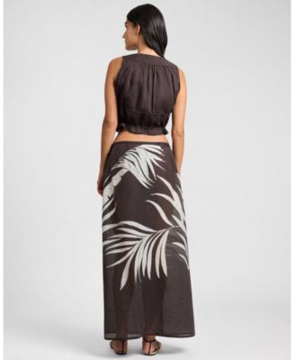  Air Linen Tie Front Top