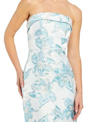  Brocade Strapless Column Dress