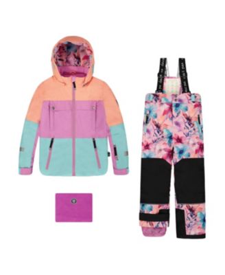 Girls' Two-Piece Teknik Snowsuit with Colorblocked Jacket - Big Kid