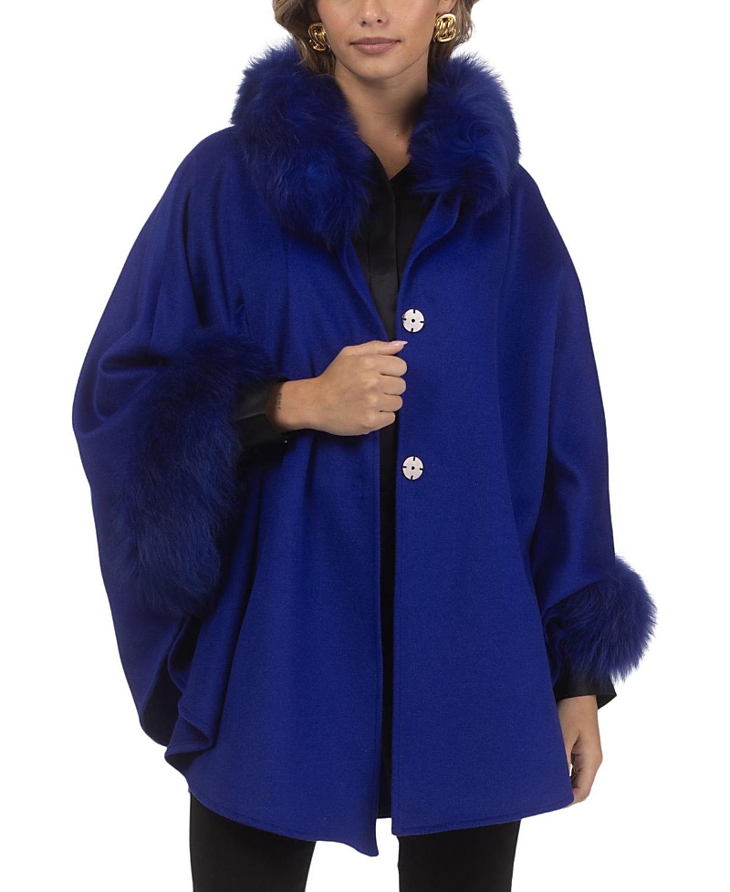 Gorski Select Wool and Cashmere Cape with Select Lamb Trim