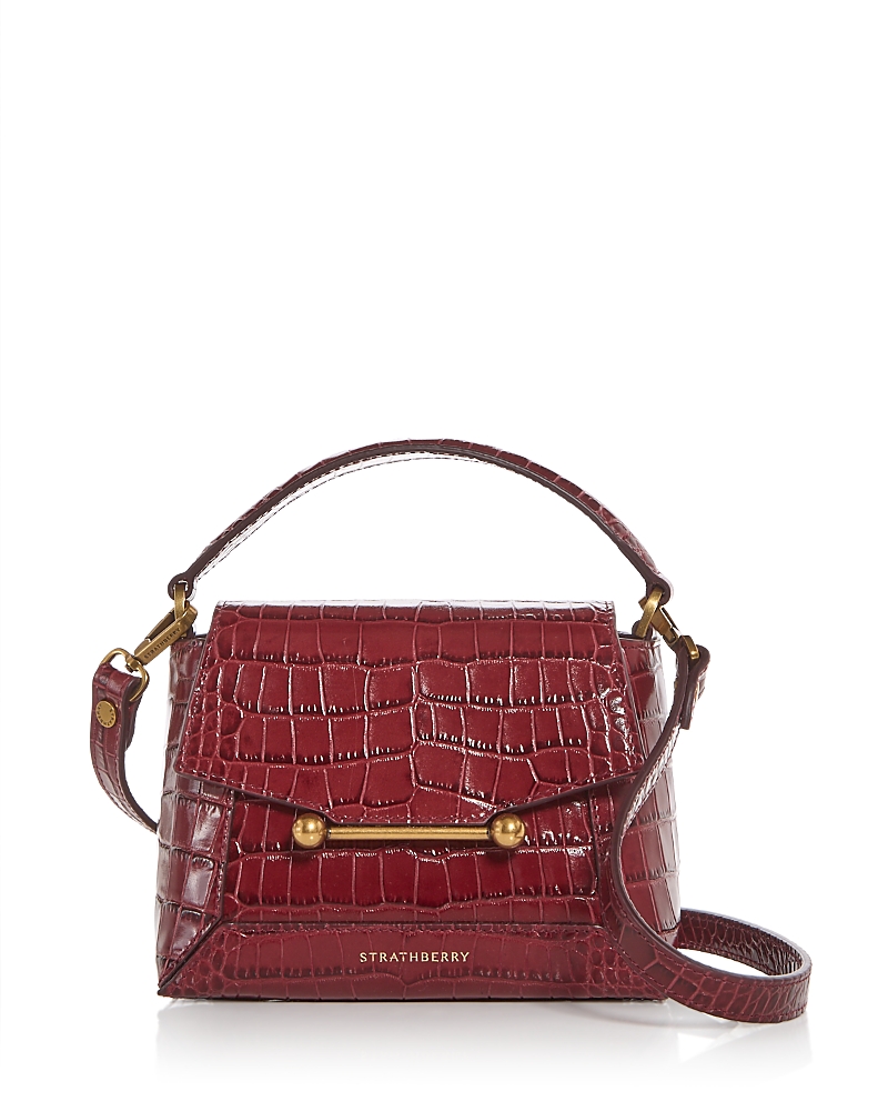 Strathberry Mosaic Nano Soft Embossed Croc Top Handle Bag