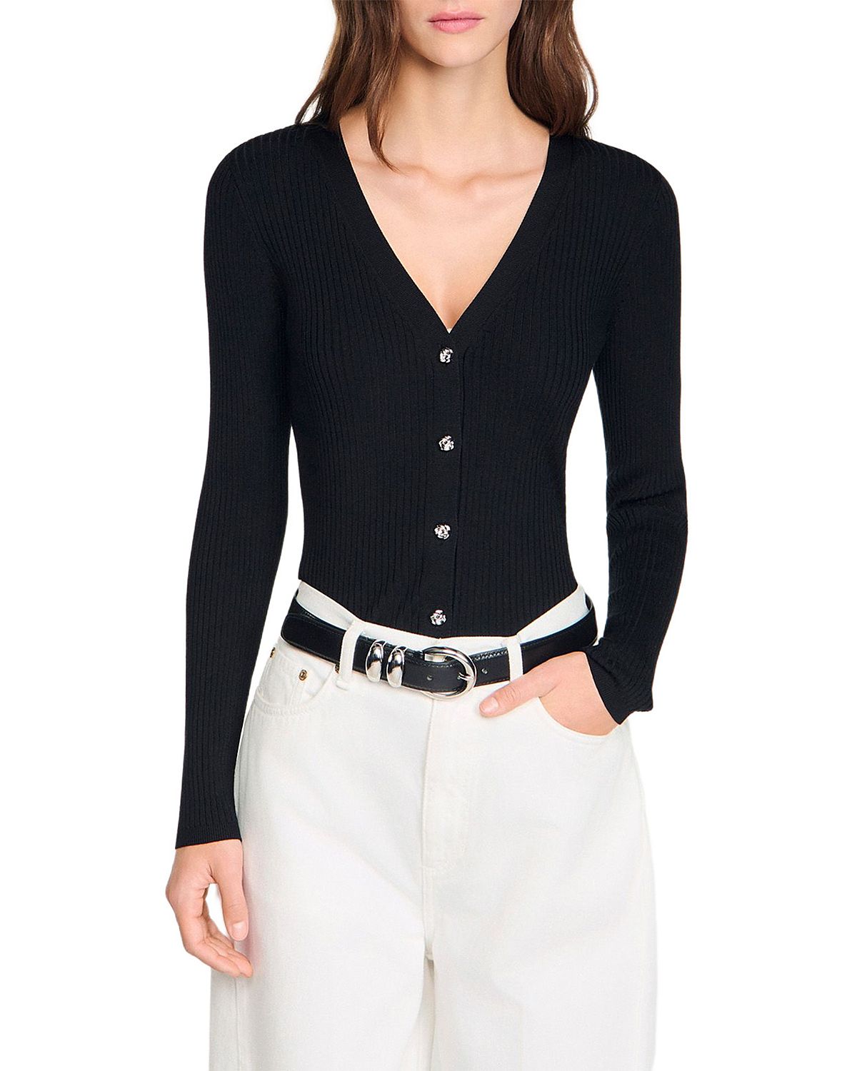 Sandro Ribbed Cardigan