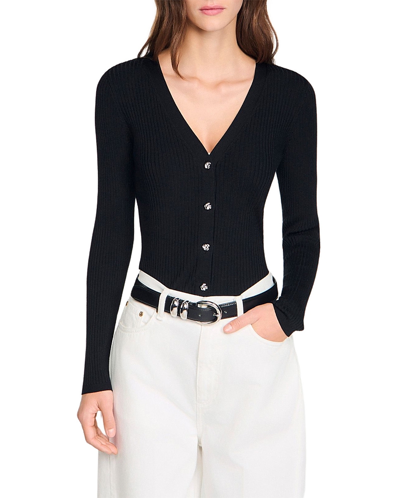 Sandro Ribbed Cardigan