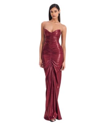 Sable Ruched Glitter Mermaid Gown