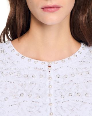 Cropped Pearl Cardigan