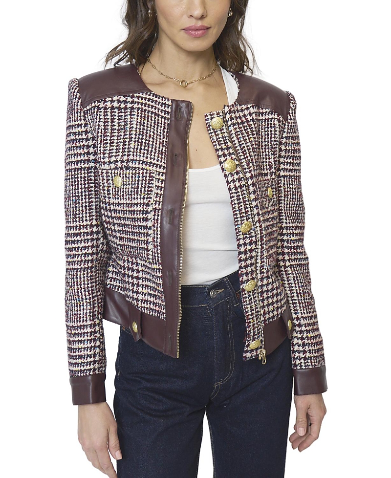 Central Park West Women's Billie Houndstooth Combo Jacket