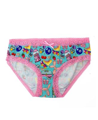 Girls'Lace Trim Underwear, Mix Tape 2 Pack - Little Kid, Big Kid