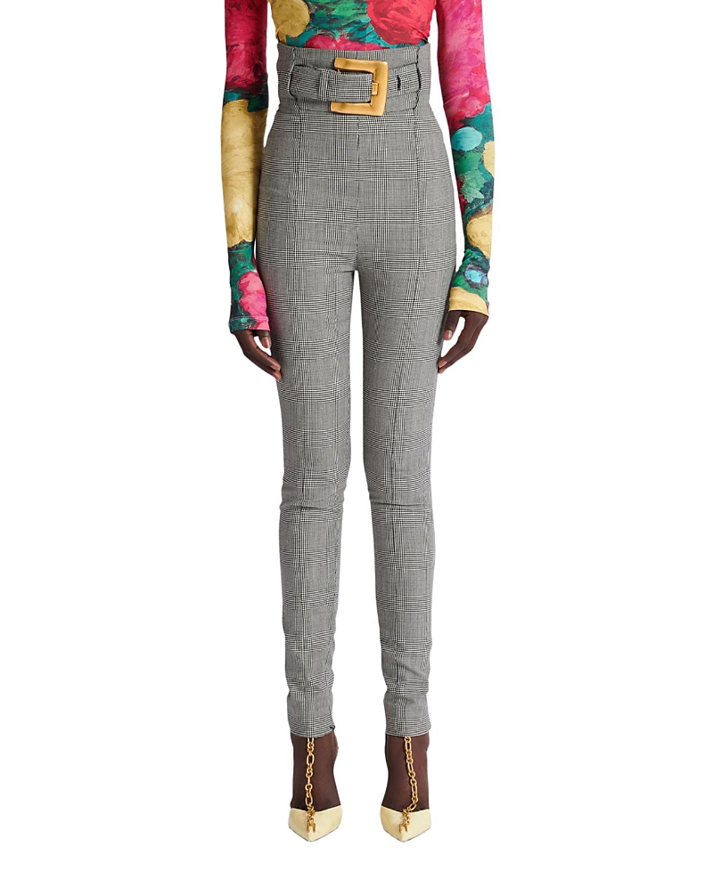 Balmain Stretch Trousers in Prince of Wales Jacquard