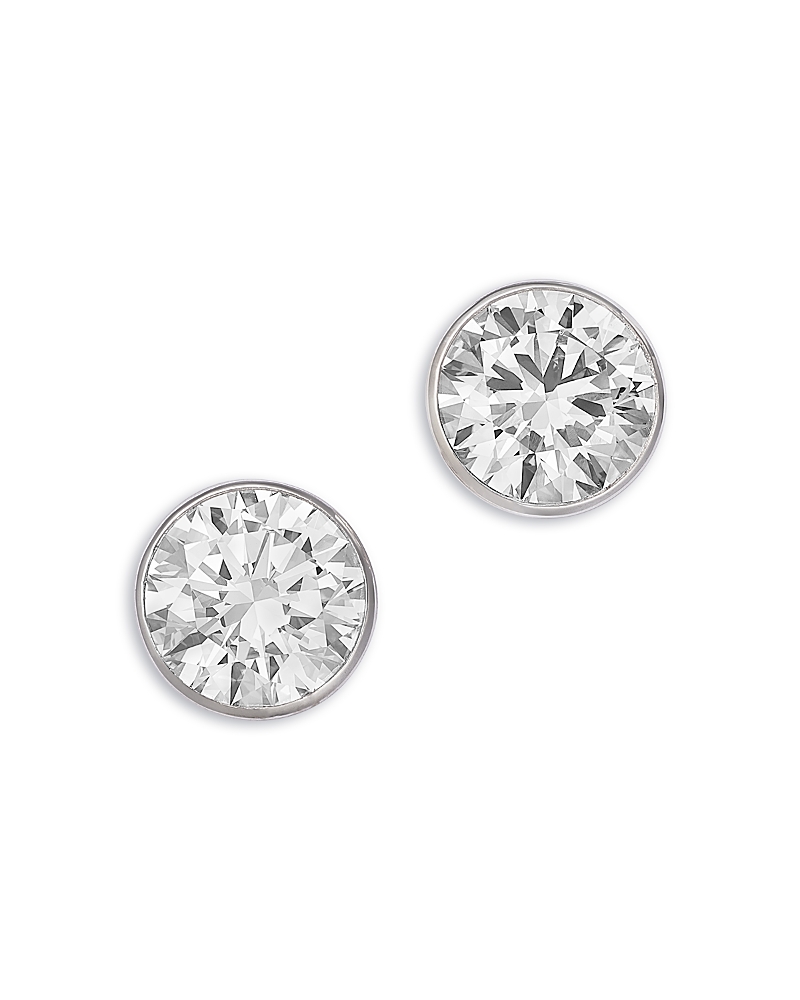 Bloomingdale's Fine Collection Luxe Collection Certified Lab Grown Diamond Bezel Stud Earrings in 14K Gold, 4.0 tcw · OS