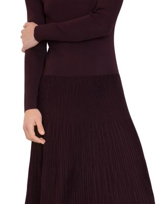 Petites Pleated Knit Dress