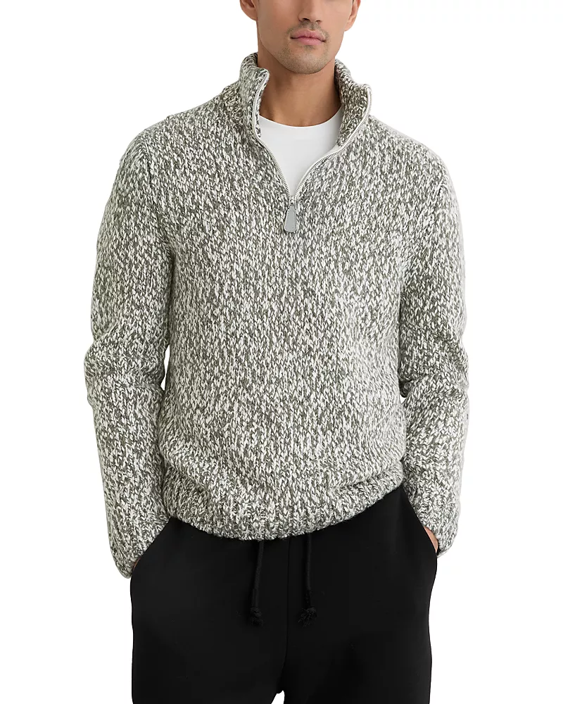Reiss Textured Two Tone Half Zip Sweater