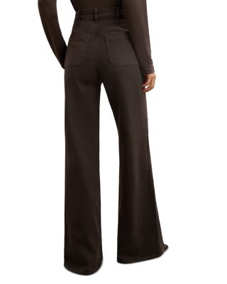 Sakura Flare Patch Pocket Jeans in Chocolate