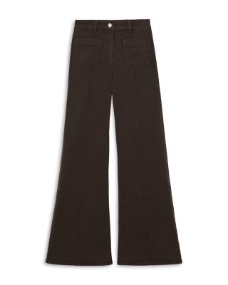 Sakura Flare Patch Pocket Jeans in Chocolate